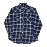 Tall Wrangler Checked Flannel Shirt - 2XL Blue Cotton