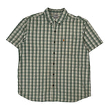 Carhartt Checked Short Sleeve Shirt - XL Green Cotton