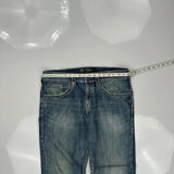 Silver Contrast Stitch Jeans - 36W 30L Blue Cotton