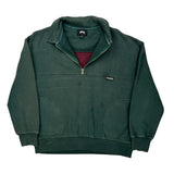 Stussy Collared Rugby Shirt - Small Burgundy Cotton