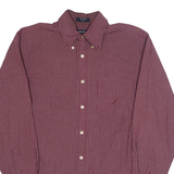 NAUTICA Mens Shirt Maroon Check Long Sleeve M