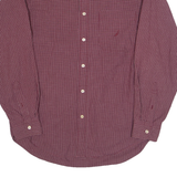 NAUTICA Mens Shirt Maroon Check Long Sleeve M