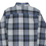 faded GLORY Mens Shirt Blue 90s Check Long Sleeve L