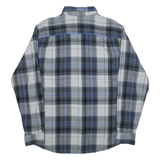 faded GLORY Mens Shirt Blue 90s Check Long Sleeve L