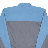 QUIKSILVER Surf Mens Plain Shirt Blue Colourblock Long Sleeve L