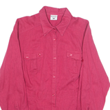 COLUMBIA Womens Plain Shirt Red Long Sleeve M