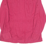 COLUMBIA Womens Plain Shirt Red Long Sleeve M