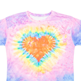 Love Heart Womens Tie Dye T-Shirt Pink M