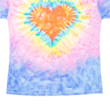 Love Heart Womens Tie Dye T-Shirt Pink M
