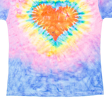 Love Heart Womens Tie Dye T-Shirt Pink M