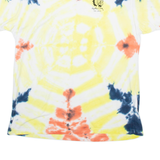 HUSTLE GANG Mens Tie Dye T-Shirt Yellow XL