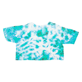 SUN TRIANGLE Cropped Daytona Beach Womens Tie Dye T-Shirt Blue USA M