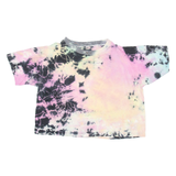 Cropped Womens Tie Dye T-Shirt Pink M