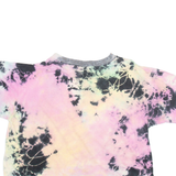 Cropped Womens Tie Dye T-Shirt Pink M