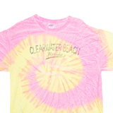 GILDAN ClearWater Beach Florida Womens Tie Dye T-Shirt Pink USA L