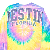 GILDAN Destin Florida Mens Tie Dye T-Shirt Pink Long Sleeve USA S