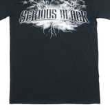 GILDAN Serious Black Mens Band T-Shirt Black S