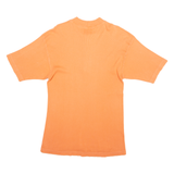 VINEGAR Mens T-Shirt Orange Button Neck L
