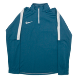 NIKE Dri Fit Womens Jersey Green Long Sleeve 1/4 Zip M