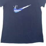 NIKE Athletic Cut Womens T-Shirt Blue L