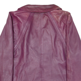 Womens Blazer Jacket Maroon Leather L