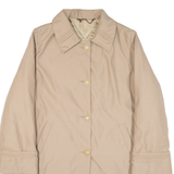 Quilted Lined Womens Coat Beige L