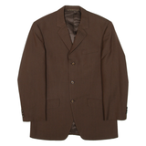 Mens Blazer Jacket Brown Knit Wool Herringbone S
