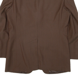 Mens Blazer Jacket Brown Knit Wool Herringbone S