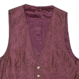 Mens Blazer Waistcoat Maroon Paisley S