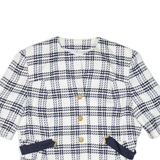 Womens Jacket White Wool Check L