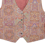 Womens Blazer Waistcoat Red Geometric M