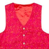 Mens Blazer Waistcoat Red Floral M