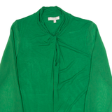 HOBBS LONDON Womens Blouse Green High Neck Long Sleeve S