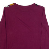 JIGSAW Womens Printed Top Maroon Long Sleeve Silk Floral XS