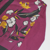 JIGSAW Womens Printed Top Maroon Long Sleeve Silk Floral XS