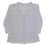 BODEN Womens Printed Shirt Cream V-Neck 3/4 Sleeve Spotted UK 14