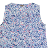 JIGSAW Womens Printed Blouse Purple V-Neck Sleeveless Silk Spotted UK 10