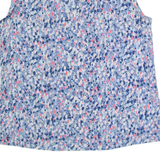 JIGSAW Womens Printed Blouse Purple V-Neck Sleeveless Silk Spotted UK 10