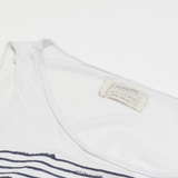 ALL SAINTS Hook Tee Womens Oversized Vest White Sleeveless Striped UK 10
