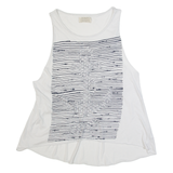 ALL SAINTS Hook Tee Womens Oversized Vest White Sleeveless Striped UK 10