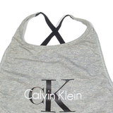 CALVIN KLEIN Womens Sports Vest Silver Sleeveless S