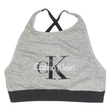CALVIN KLEIN Womens Sports Vest Silver Sleeveless S