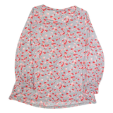 MAX&CO Womens Printed Top Grey Long Sleeve Floral M