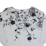 PHASE EIGHT Womens Printed Top Grey 3/4 Sleeve Floral UK 14