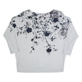 PHASE EIGHT Womens Printed Top Grey 3/4 Sleeve Floral UK 14