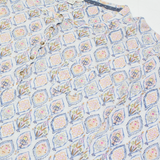 WHITE STUFF Womens Printed Top Cream Long Sleeve Linen Crazy Pattern UK 10