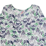 WHITE STUFF Womens Printed Blouse Cream 3/4 Sleeve Crazy Pattern UK 12