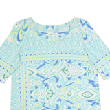 WHITE STUFF Womens Printed Top Blue Crazy Pattern UK 12
