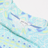 WHITE STUFF Womens Printed Top Blue Crazy Pattern UK 12