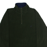 NAUTICA Mens Fleece Green 1/4 Zip M